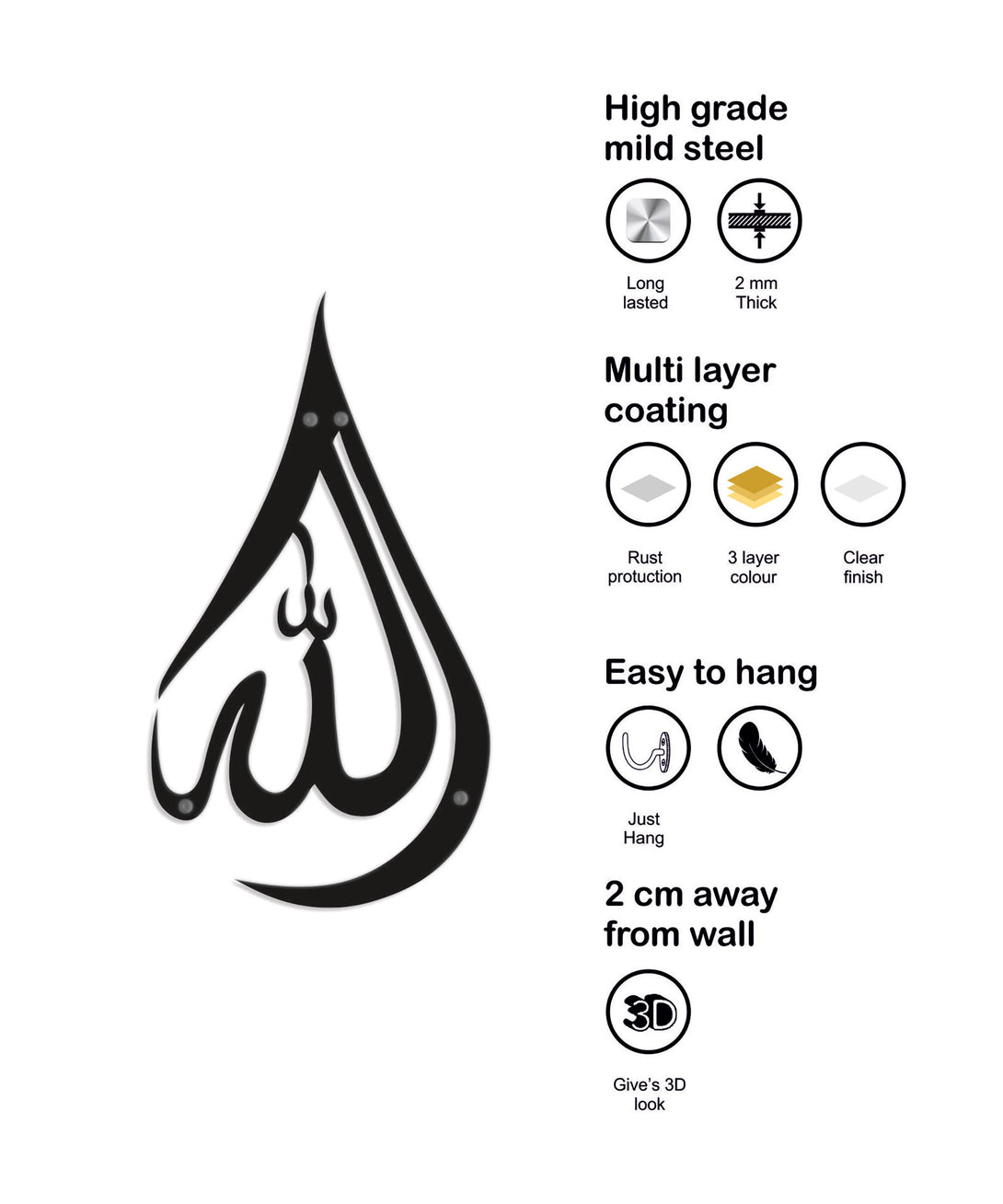 "Allah" Water Drop Shape